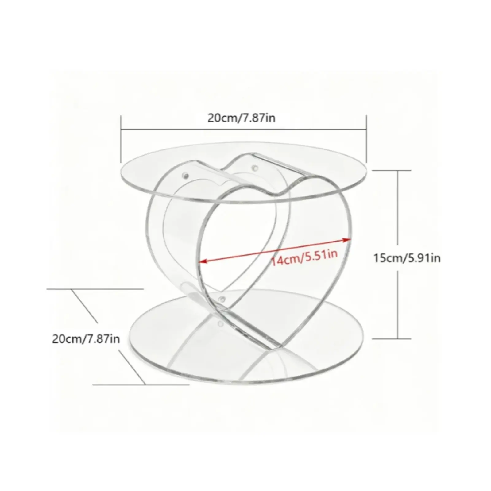 Attachable Fillable Cake Pedestal Reusable Acrylic Heart Cake Stand Fillable Pedestal Box Sturdy Support Party Decoration - view 6