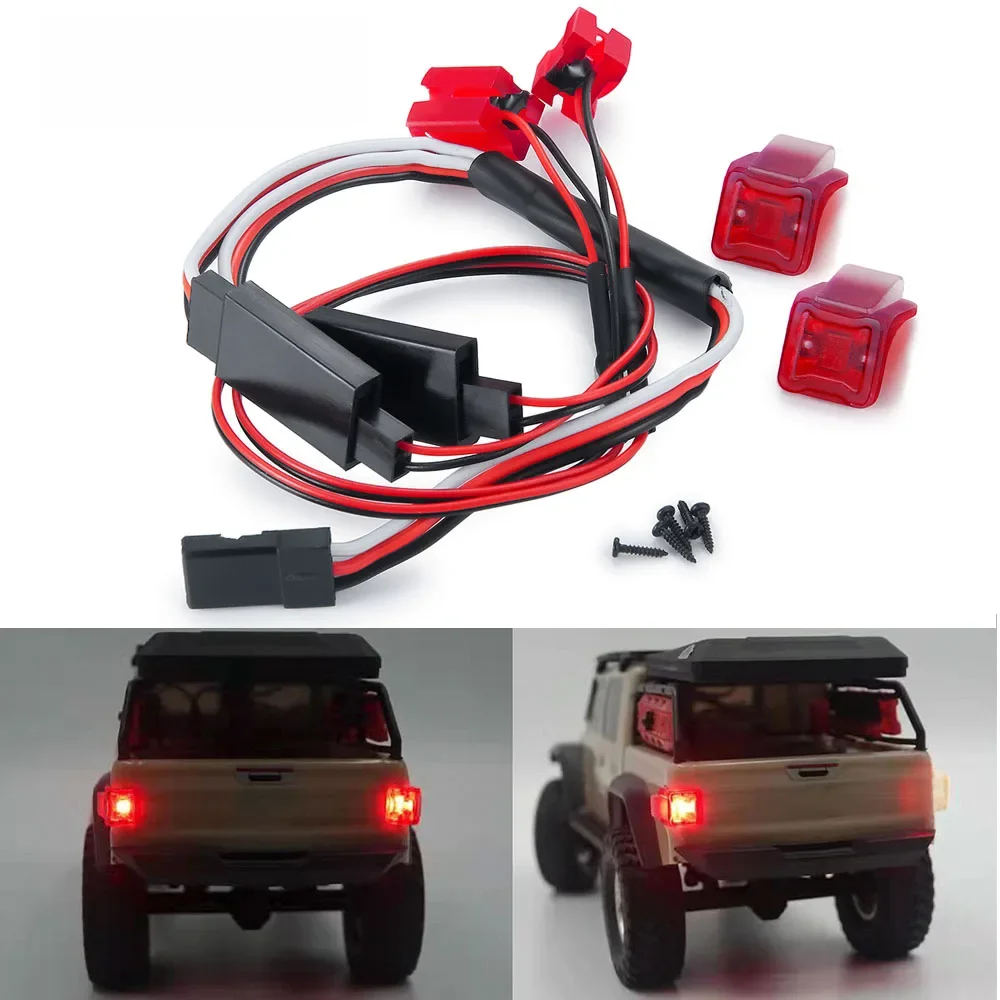 YEAHRUN 2 sztuk zestaw tylnych świateł dla Axial SCX24 AXI00005 Gladiator 1/24 gąsienica RC samochód ciężarowy akcesoria do modeli części — zdjęcie 2