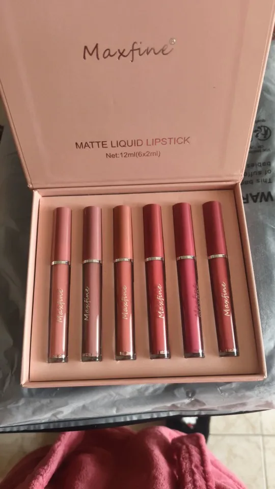 Holiday Gift Box 6PC/Set Matte Velvet Lip Gloss Waterproof Moisturizing Long-lasting Liquid Lipstick photo review