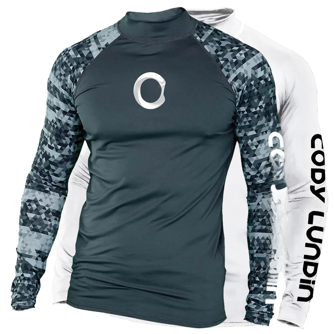 Surf natation plongée T-Shirts serré à manches longues éruption garde maillots de bain hommes Protection UV Surf vêtements plage Floatsuit hauts