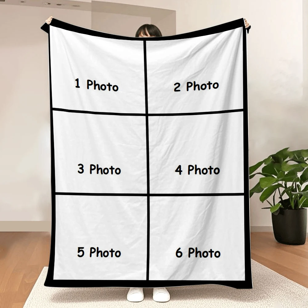 [Custom] 1pc Custom Blankets with Pictures, Outdoor Camping Blankets, Extra Soft Personalized Blankets, HD Print Custom Photo