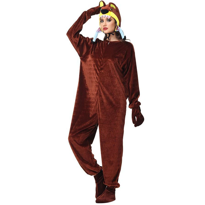 2023 New Animal Kigurumi Scary Man-Eating Bloody Bear Attack Adult Costume For Halloween Carnival Purim