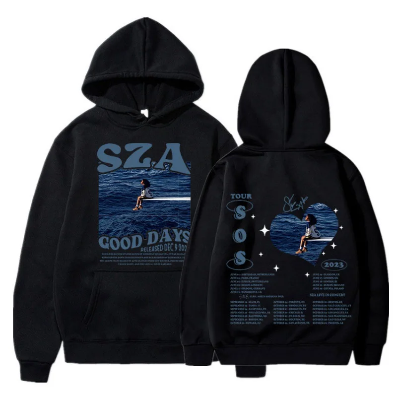 SZA SOS Autumn and Winter  Men Sweatshirt Men's Graphic Hooded Hoodies Hombre Y2k Cotton Unisex Pullovers Hip Hop Women Hoodie