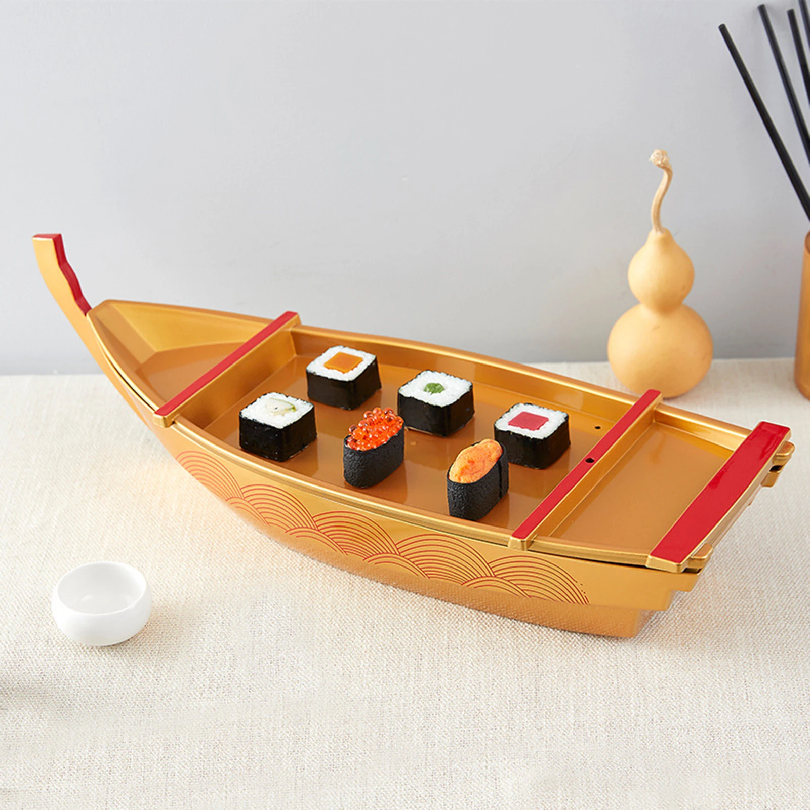 

Wooden Sushi Serving Tray Sashimi Plate Sushi Boat Serving Platter for Home Kitchen Restaurant Japanese Cuisine Tableware