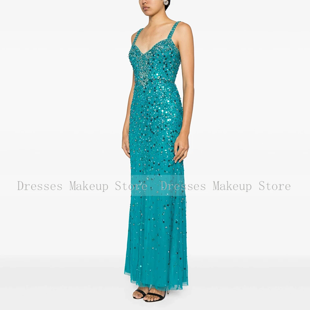 Vestido líquido de lantejoulas com pérola e strass, decote em v, vestidos longos, frisados, retos, Vestidos Midi, Luxo, 2024