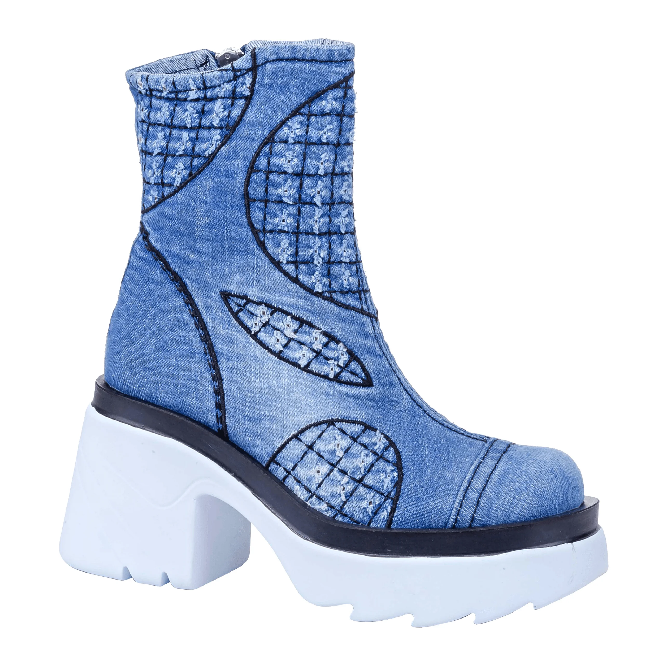 Sapatos de ganga azul denim botas de desporto feminino