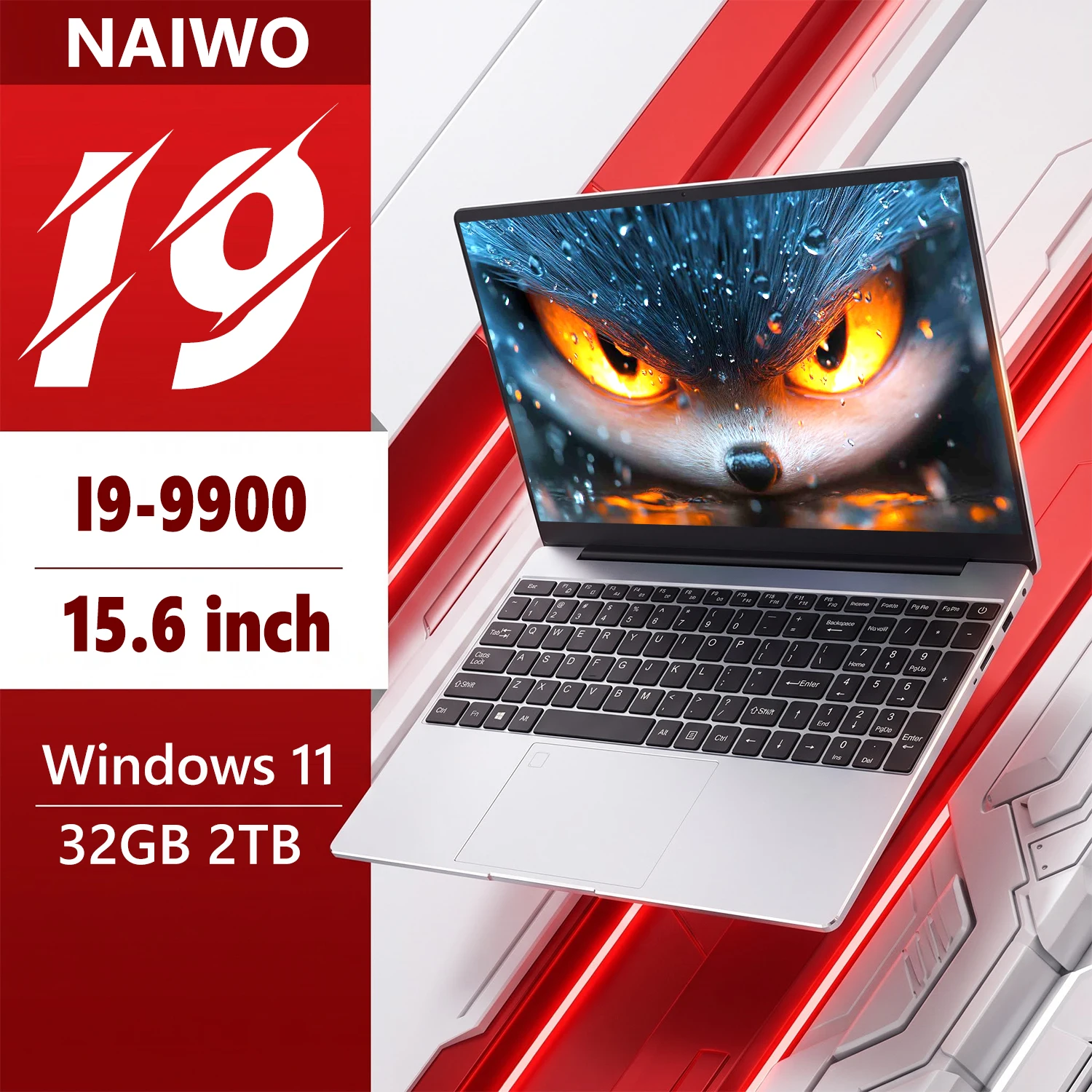 NAIWO Notebook Portatile Windows 11 Pro 15.6 Pollici Computer Portatile Schermo HD Intel Core I9-9900 32GB RAM 512GB 1TB 2TB SSD PC Portatili