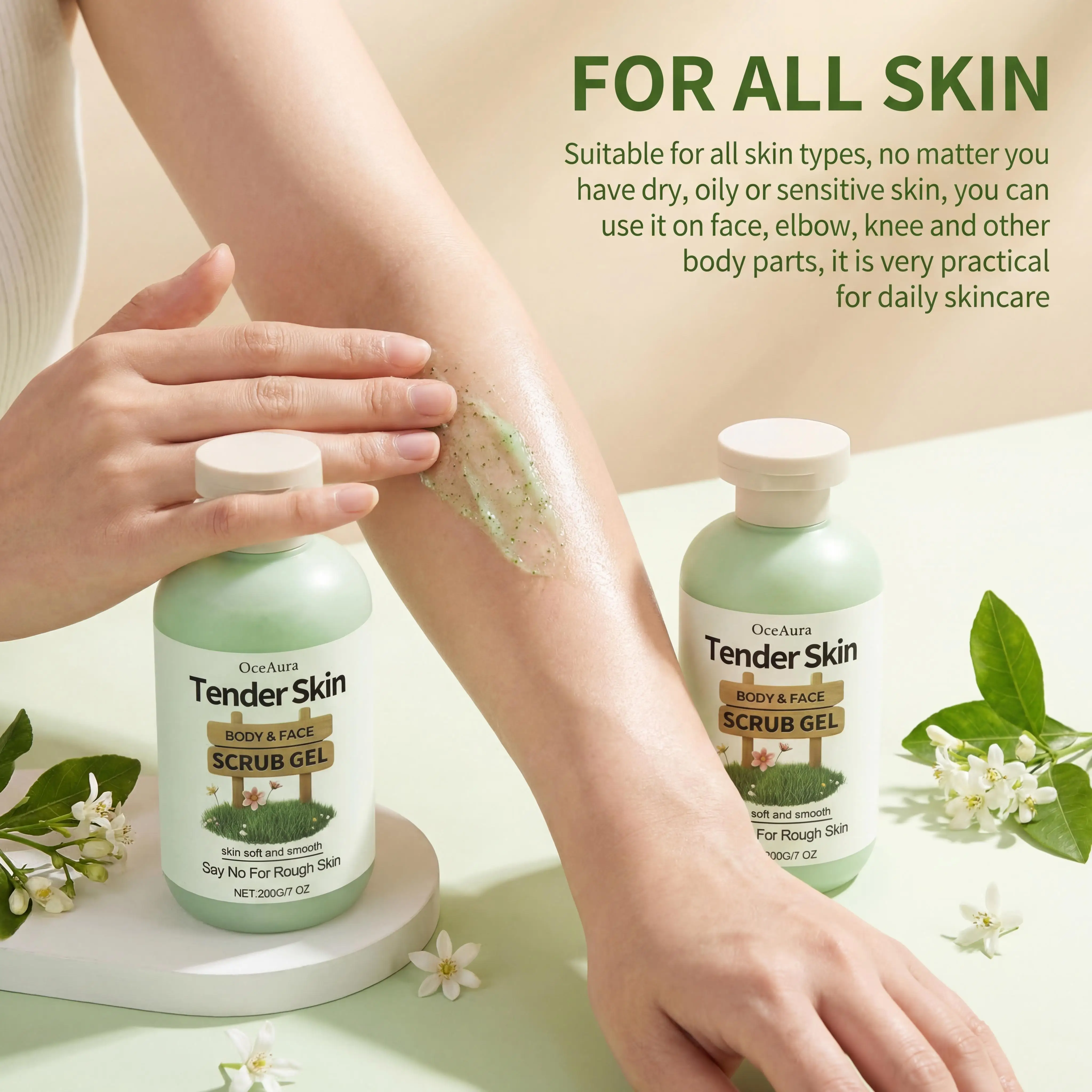 Oceaura Tender Skin Scrub Gel Dead Skin Remover Scrub Skin Cleaning Repair Scrub Whiten Gentle Exfoliation Long Lasting Moisture Gel
