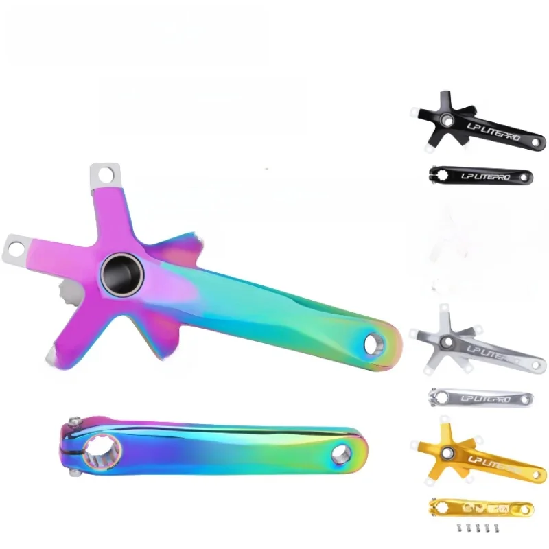 AliExpress LITEPRO Folding Bike Crank Aluminum 170mm Hollow Integral MTB Mountain Bicycle BCD 130 Crankset Tooth Plate Parts
