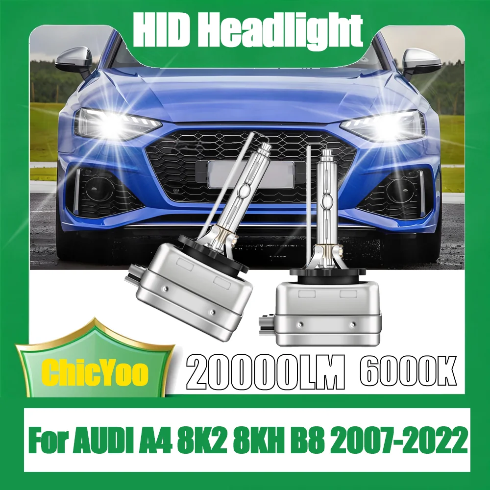 

2Pcs HID Xenon Headlight 20000LM High Power D3S Xenon Lights 6000K White 12V Auto Lamps For AUDI A4 8K2 8KH B8 2007-2022 2008