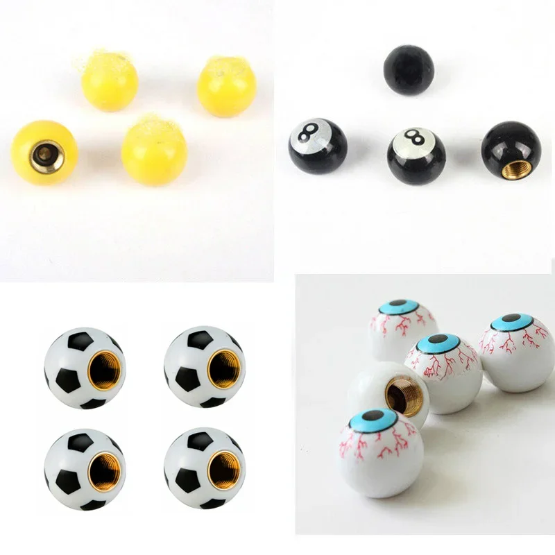 AliExpress 4Pcs Car Wheel Tyre Tires Valve Stem Caps Funny Yellow Smile Face Ball Antirust Copper Core Motorcycle Bike Air Caps Dust Covers