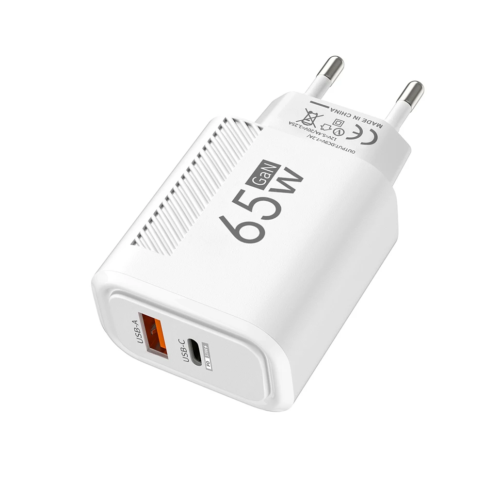 65W GaN USB C Snellader QC3.0 EU/US Plug Telefoonlader Adapter Voor iPhone Samsung Xiaomi Snel opladen Type C Wandlader