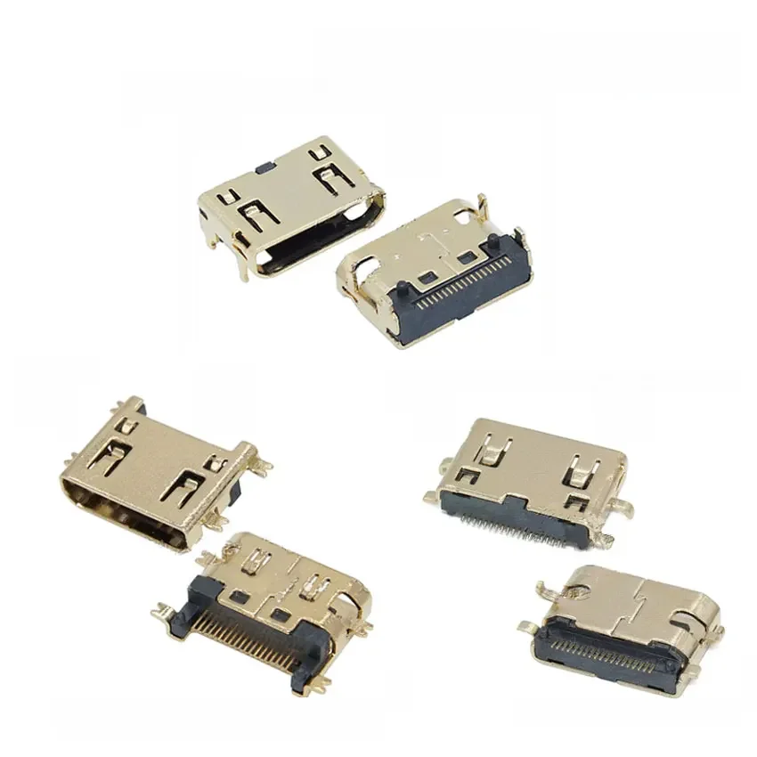 5 sztuk Mini złącze żeńskie kompatybilne z HDMI SMD 19 pin 19P lutowane metodą rozpływową kątowe złącze PCB Rohs gniazdo — zdjęcie 2