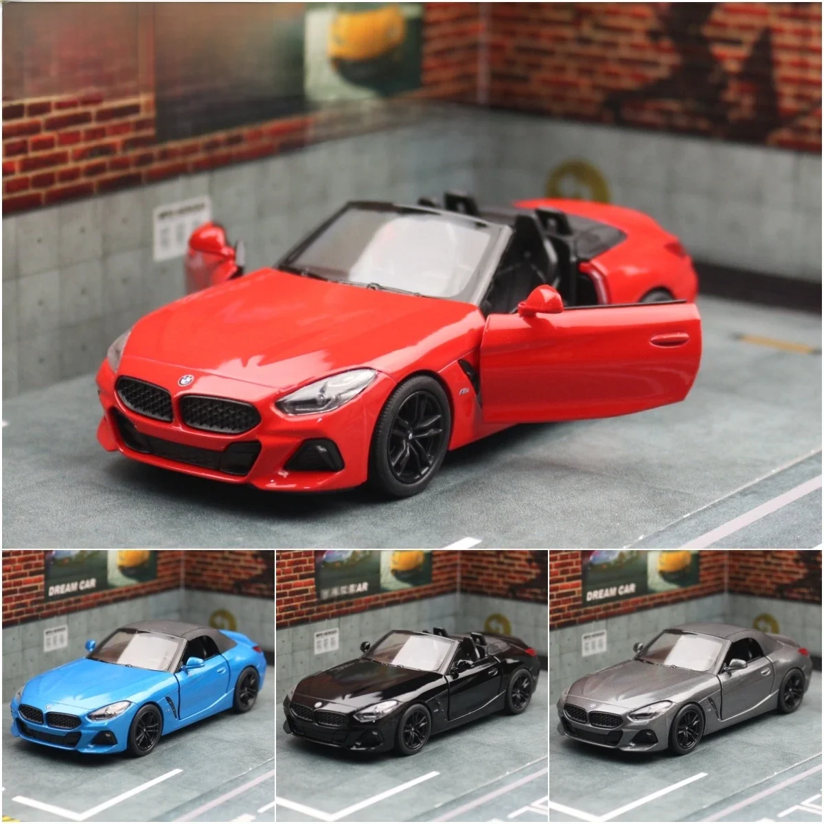 KiNSMART jouet voiture modèle 1/34 BMW Z4 M40i Roadster Convertible alliage moulé sous pression Miniature véhicule Collection cadeau pour enfants garçon