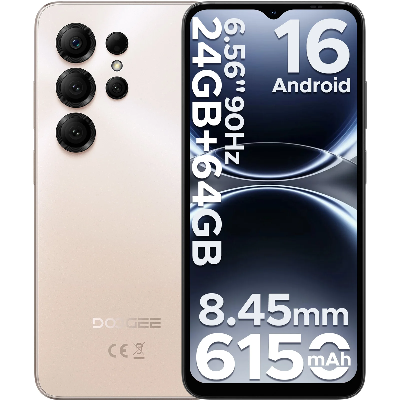 DOOGEE Note56 X 5G Mobile Phone 6.56" Screen Android 16 8.45mm Slim Body 90Hz 6150mAh Battery Al Scene Recognition Smartphone