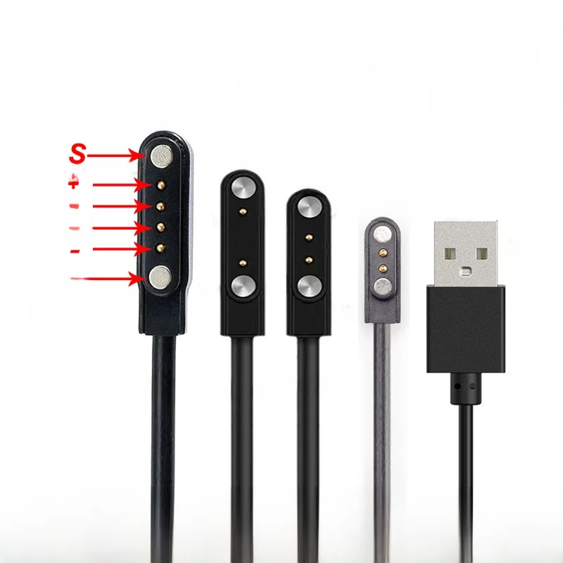 Cabo de carregamento USB universal para relógios inteligentes, carregador adaptador, fio do poder,