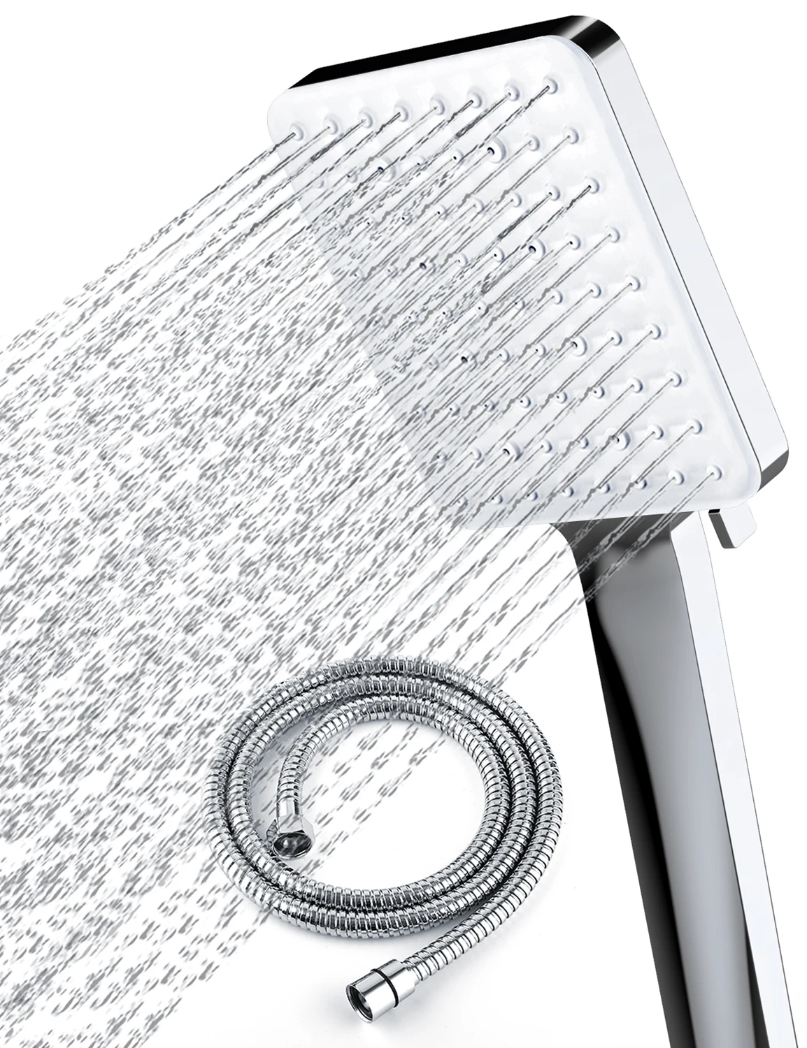 Bath Faucets Shower Head Handheld High Pressure l 6 Spray Modes/Settings Detachable Shower Head with Stainless Steel Hose