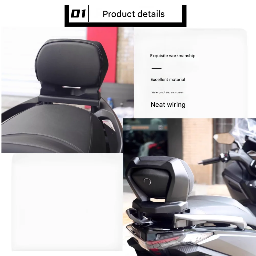 Suitable for modifying the backrest, cushion, and lumbar support of SYM Husky ADV150 and ADV300 models using carbon steel.