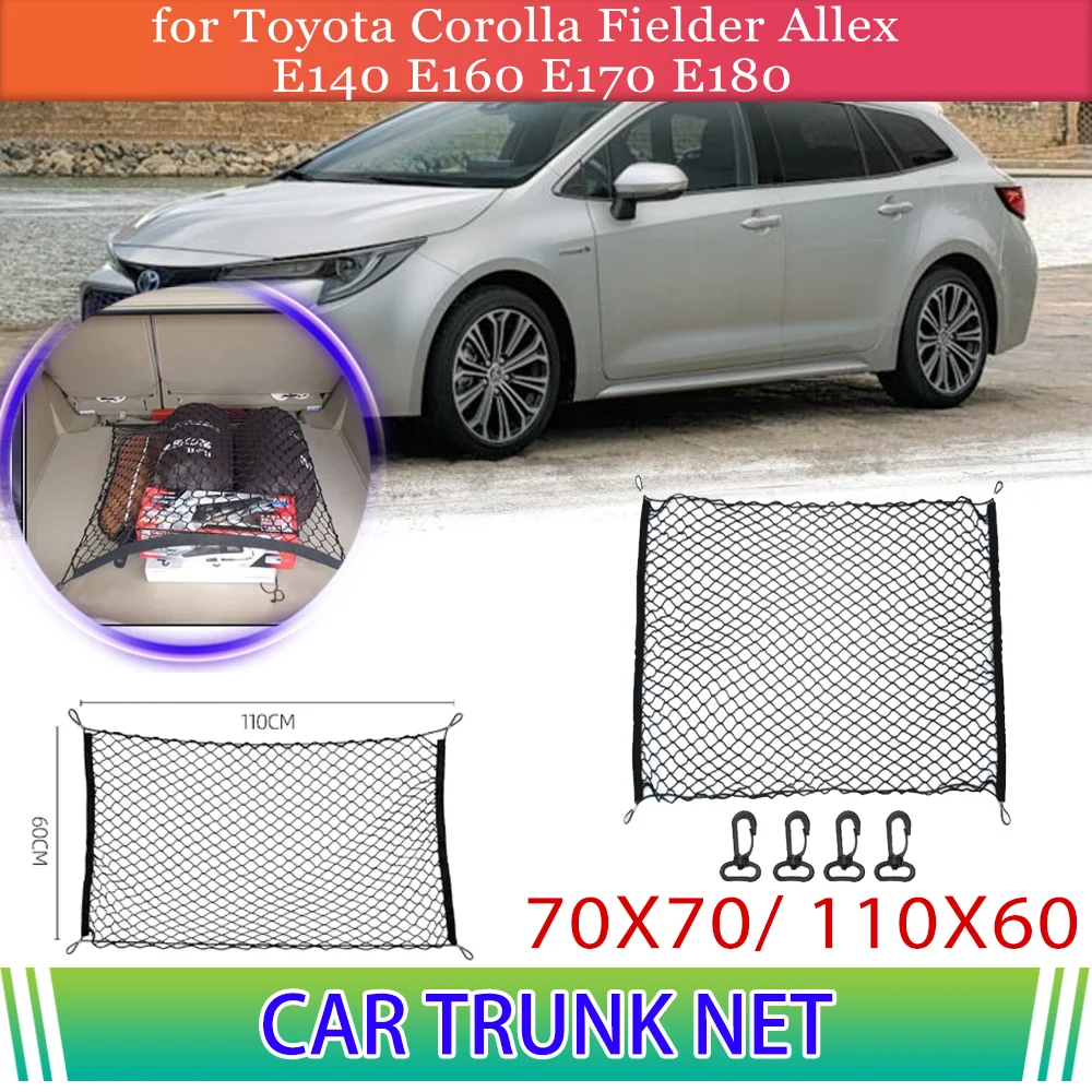 Trunk Net for Toyota Corolla Fielder Allex E140 E160 E170 E180 Luggage Cargo Mesh Storage Organizer Elastic Pocket Accessories