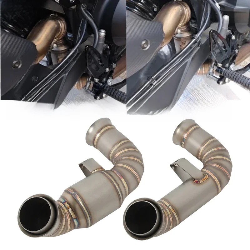 Sans lacet pour CF MOTO 800NK 800 NK Moto échappement Moto systèmes acier inoxydable mi lien tuyau connecter silencieux d'origine