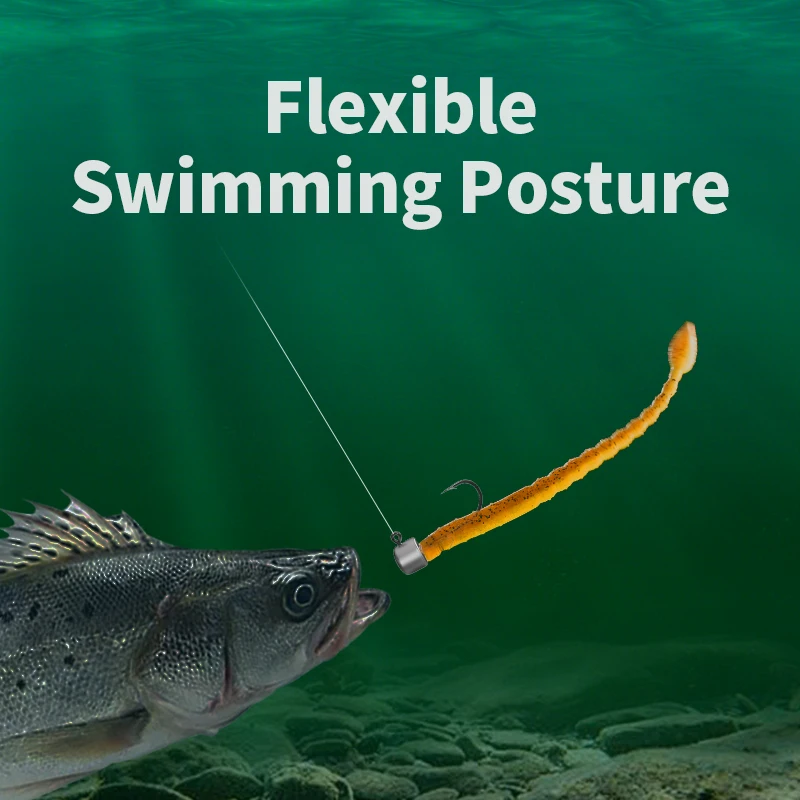 LINNHUE 15pcs/Pack Floating Fishing Soft Baits 110mm Sequin Worm Silicone Swimbaits Lures Pesca Bass Carp Fishing Tackle Bait