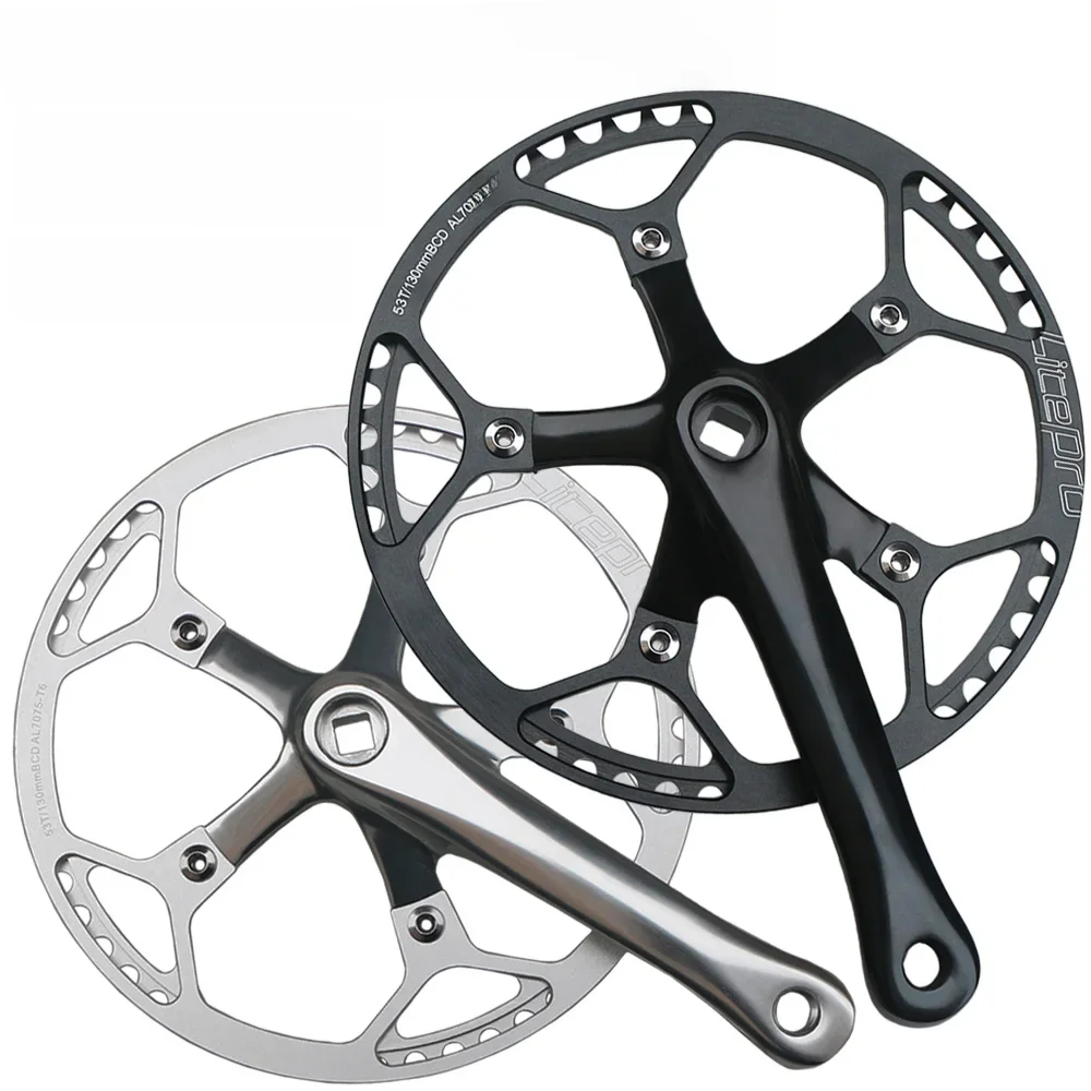 AliExpress GANOPPER Litepro 165mm 130BCD Bicycle Crankset Integrated Single Chainwheel Crank Arm 45T 47T 53T 56T 58T MTB Road Bikes Chainring Tooth