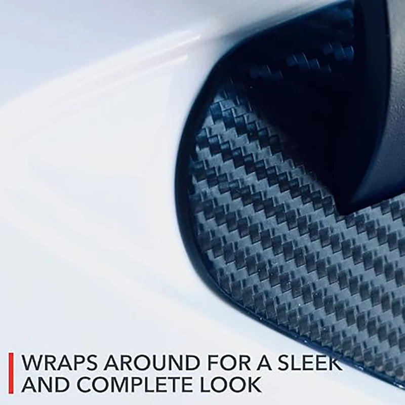 Charge Port Cover Vinyl Wrap for Tesla Model Y (2022-2024) & Tesla Model 3 (2022-2024) - Black Carbon Fiber Film Decal, Easy DYI