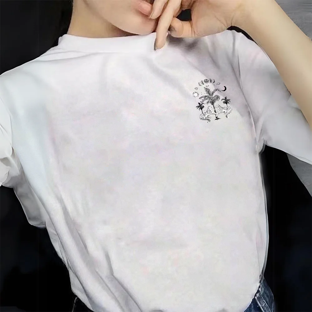 T-shirt estiva da donna Plam e T-shirt grafiche leopardate T-shirt casual a maniche corte in cotone Abbigliamento donna