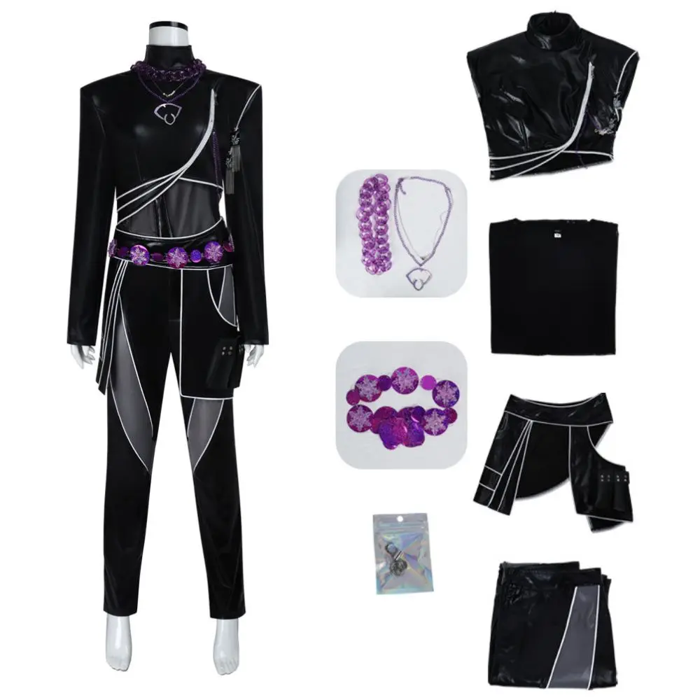 Disfraz de Kpop Rumi Zoey Mira para adulto, disfraz para mujer y niña, ropa de cuero, trajes de juego de rol, traje de Carnaval de Halloween