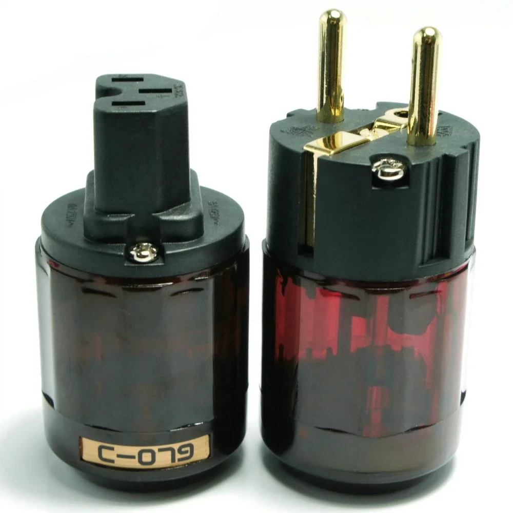 Oyaide C-079 P-079e Schuko Europa EU-Netzstecker 24k vergoldeter IEC-Audioanschluss Buchse-Stecker MATIHUR Audio HiFi
