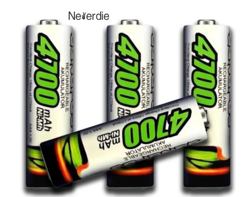 4 AA Rechargeable 4700mAh Battery-Neverdie Store
