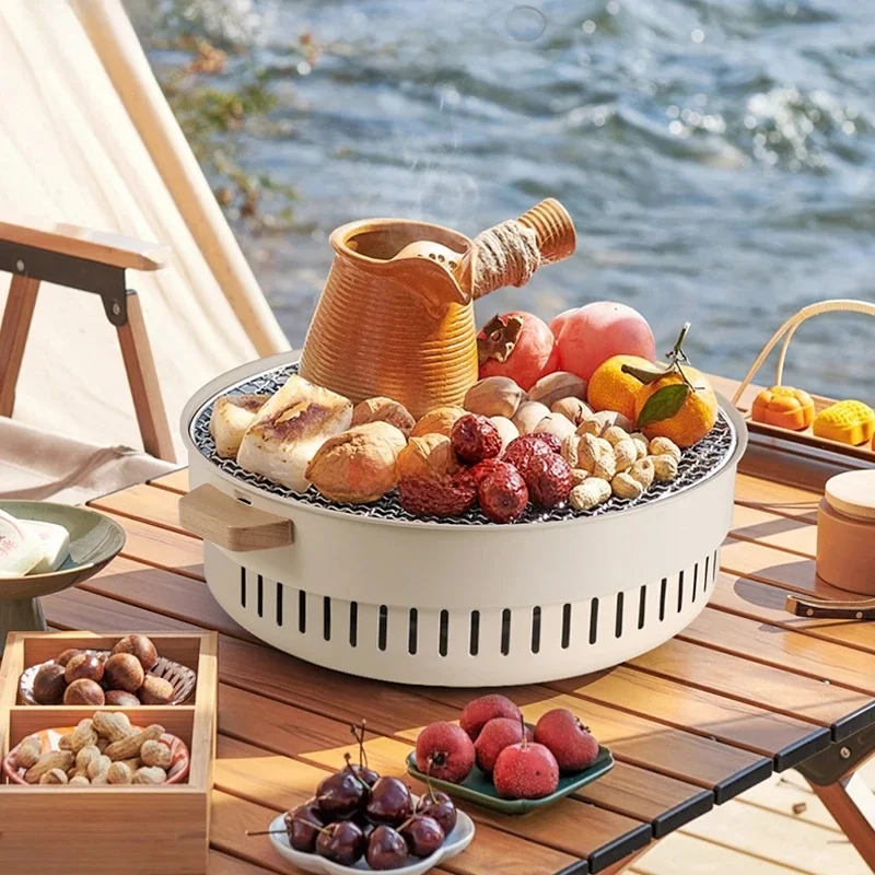 AIWILL Poêle à barbecue au charbon de bois sans fumée portable, grillades en maille, camping en plein air, maison