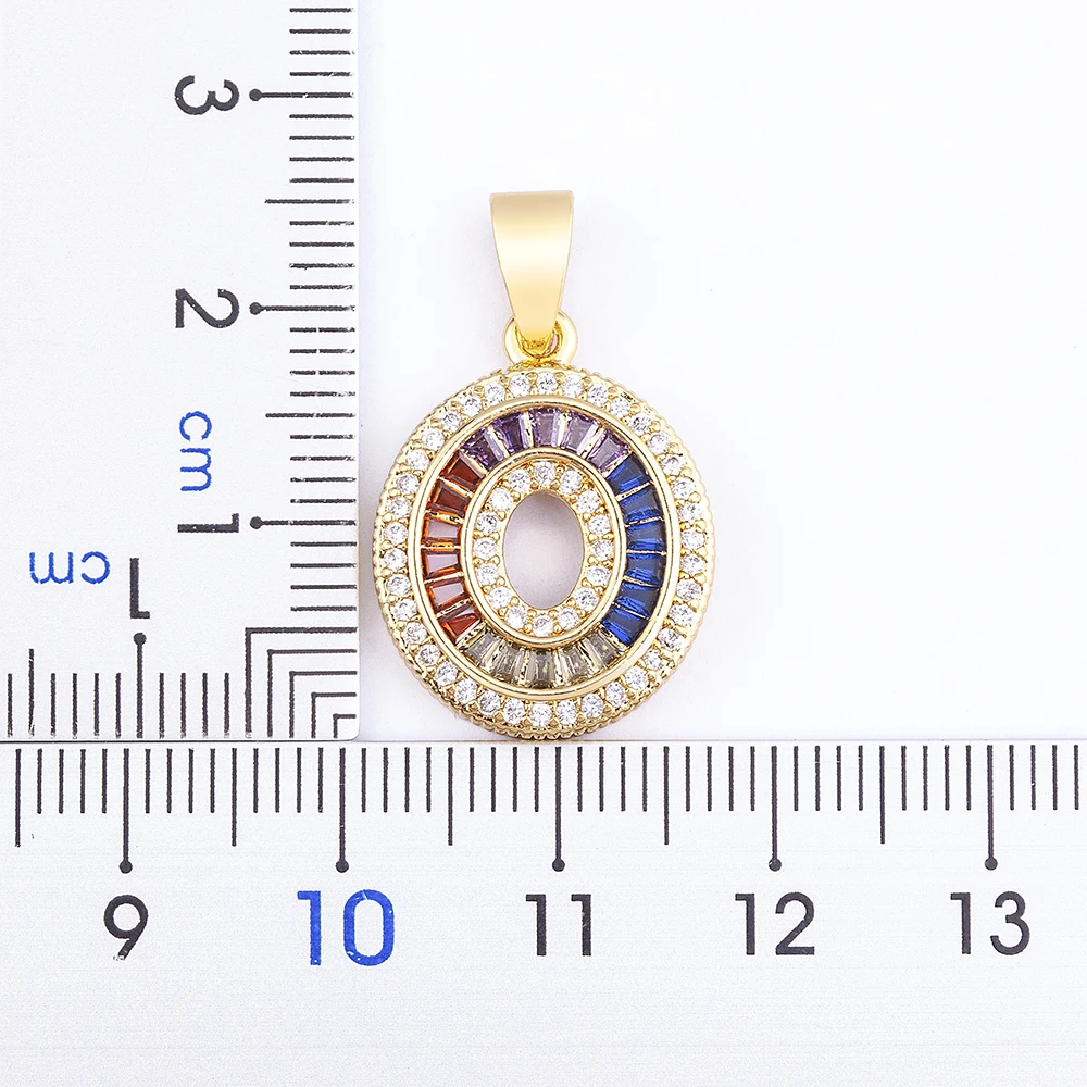 Nidin High Quality Inlaid Colorful Zircon 0-9 Lucky Number Charm Pendant Necklace For Women Girls Boys Clavicle Chain Party Gift