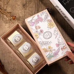 Fragrant Candle Gift Box Set Three Equipment Romantic Smokeless Fragrance Home Soy Soya