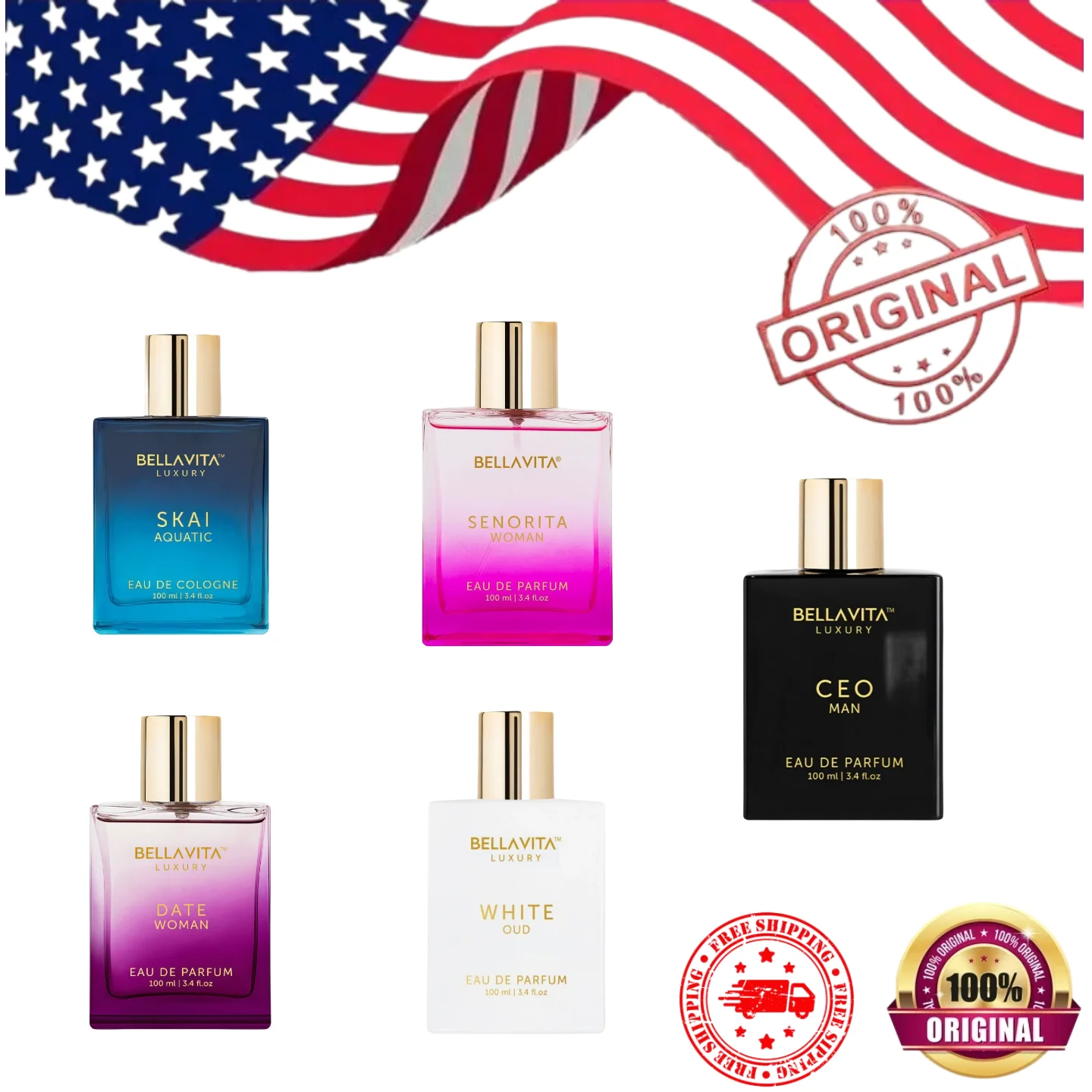 

BellaVita para Hombres y Mujeres 100ml/3.4oz Long-lasting fragrance suitable for everyday use Valentine's Day gifts