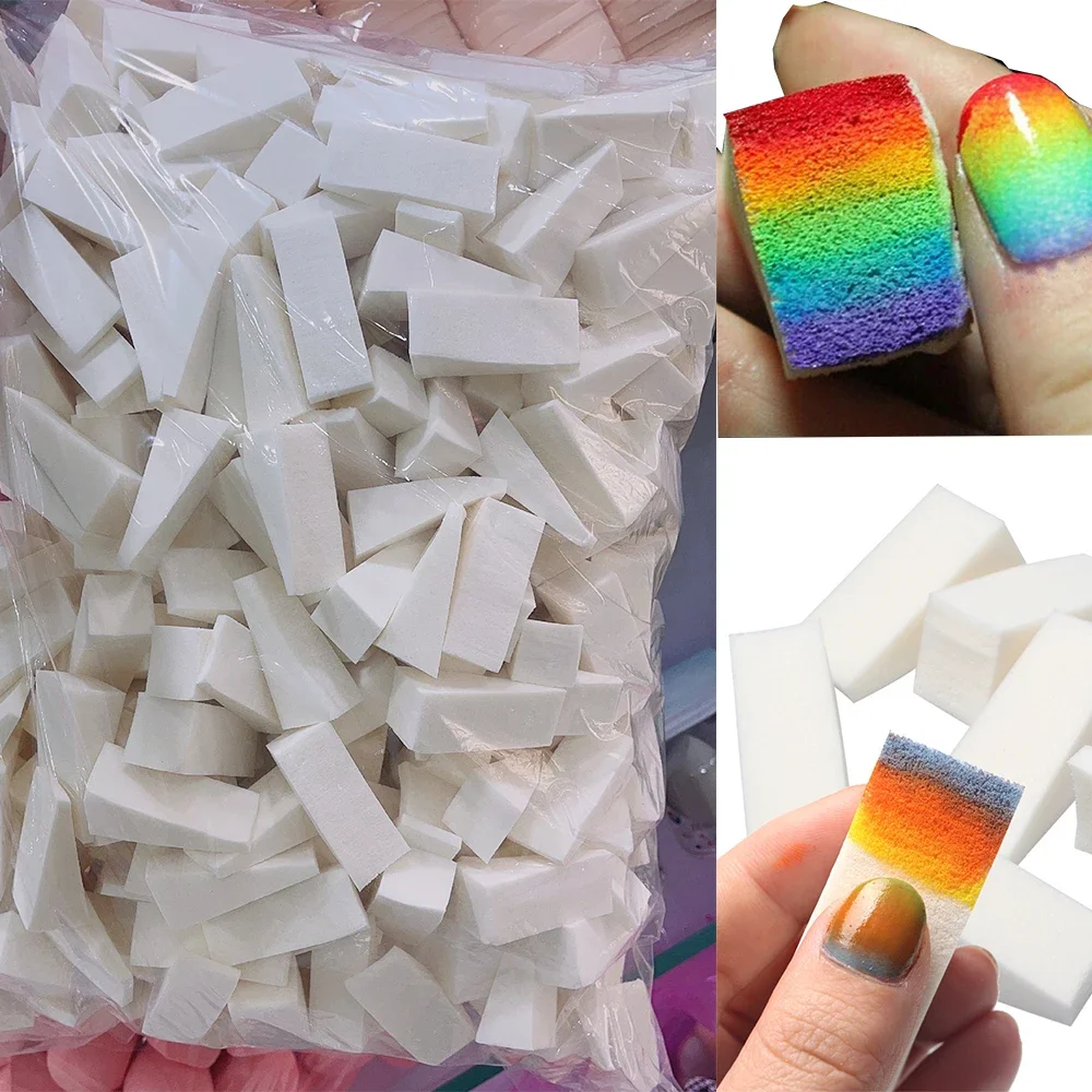 50/20 pièces blanc ongles éponge douce dégradé Nail Art Stamper outils vernis à ongles Gel couleur tapotement outil de teinture brosse manucure éponges