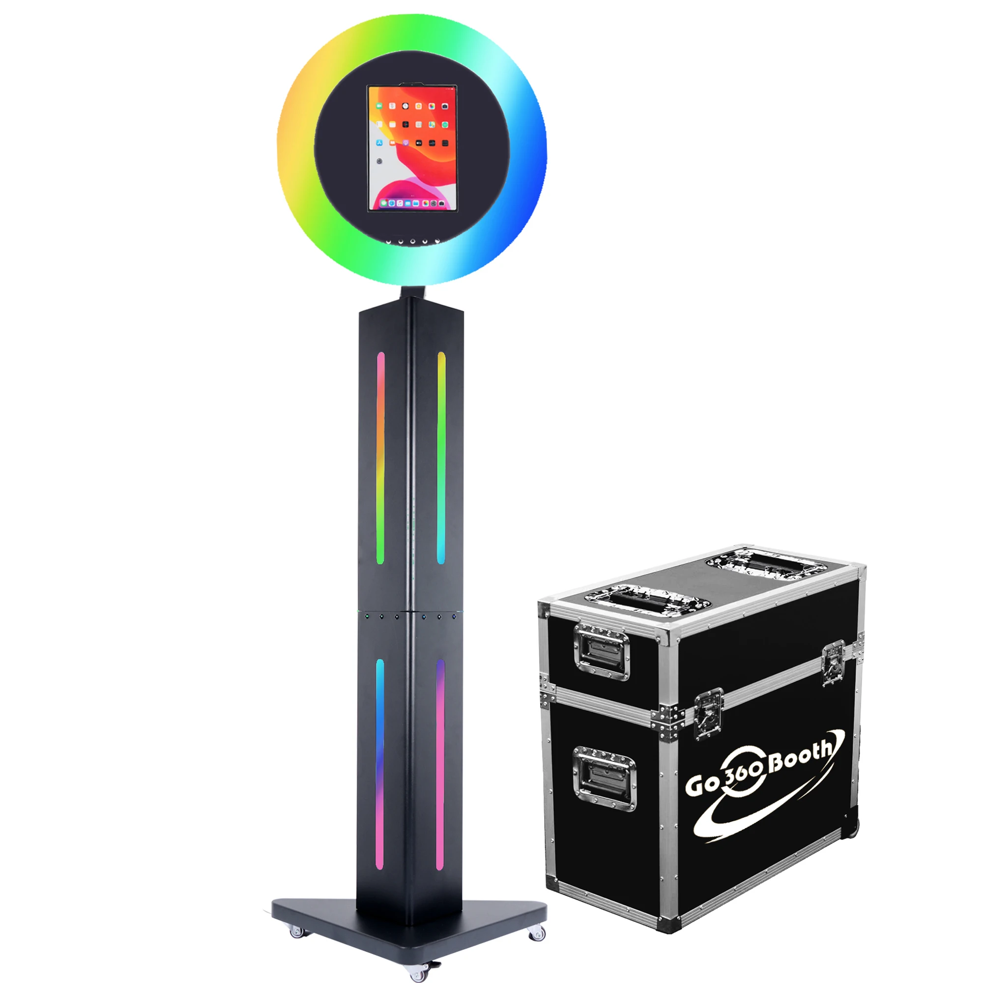 GO360BOOTH A4 Ipad Photo Booth Shell Selfie Photobooth Machine -Triangle-APP Controls RGB Lights