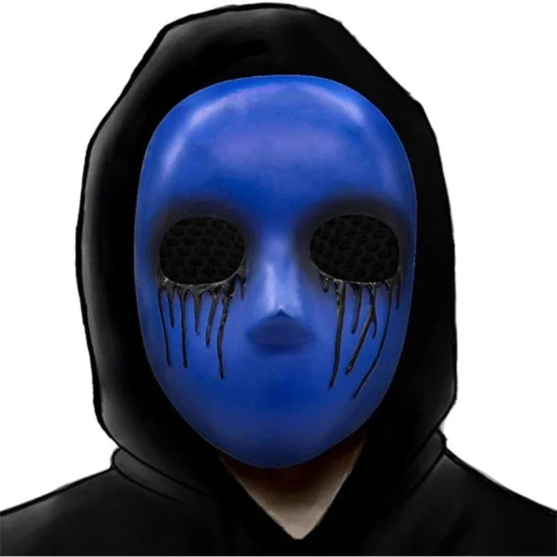 Maski Jack dla dorosłych Horror na imprezę Halloween Męska niebieska maska z czarnymi łezami krwi — 2