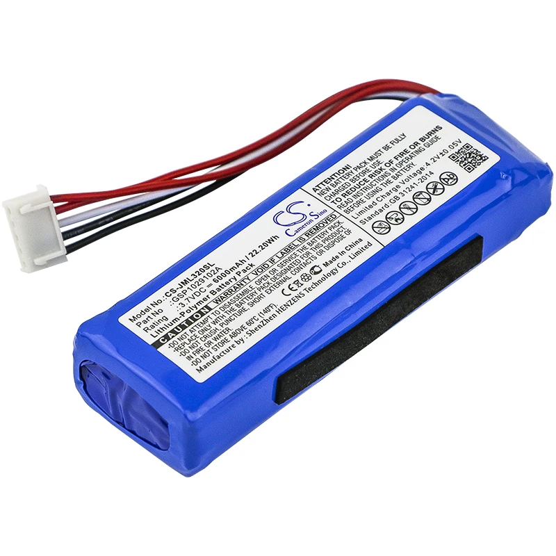 Replacement Battery for JBL  Charg e 3 2016, Charg e 3 2016 Version GSP1029102A 3.7V/mA