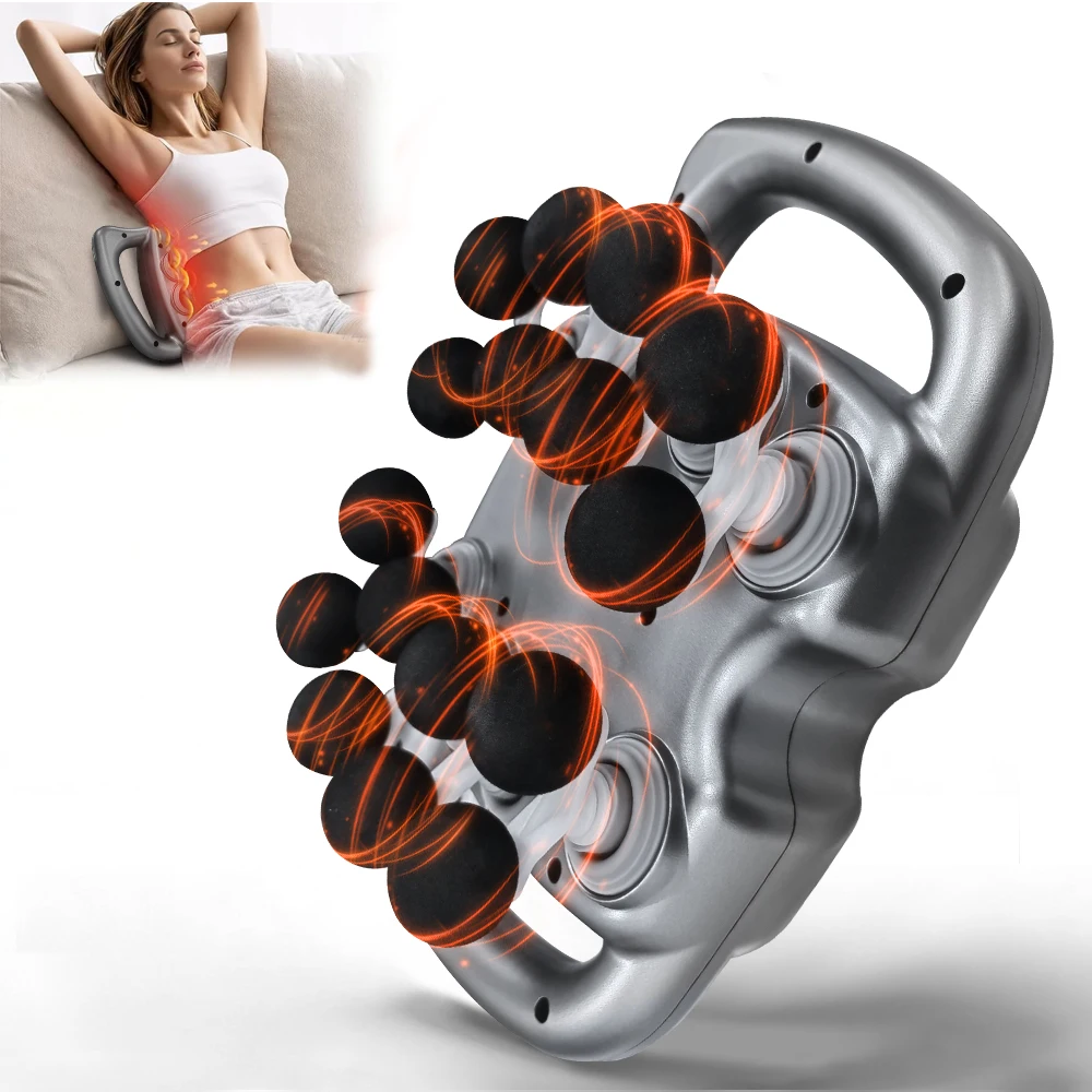 Image of Faszienpistole mit 16 Aufsätzen, elektrische Tiefengewebe-Massagepistole mit hoher Frequenz und 9 Modi für Nacken, Schultern, Rücken, Beine und Taille