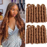 French Curls Braiding Hair 24Inch Synthetic Spiral Curls Braids Hair Extensions For Women Pre Stretched Loose Wave Braiding Hair