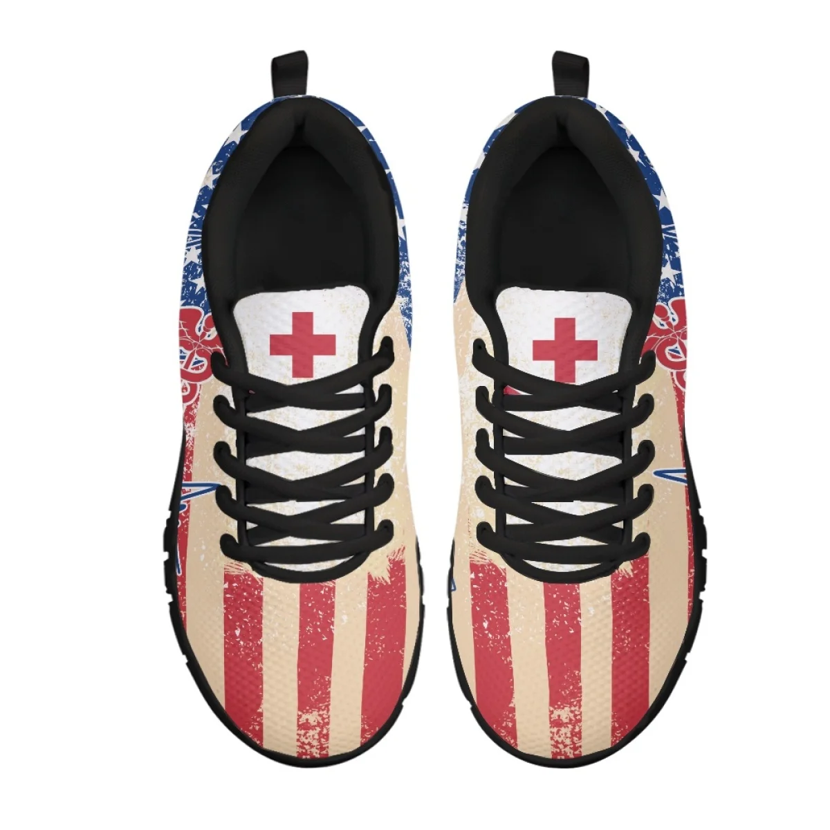 INSTANTARTS Trendy Sport Sneakers Registered Nurse Paramedic EMT EMS Design Women's Casual Flats Outdoor Light Walking Footwear