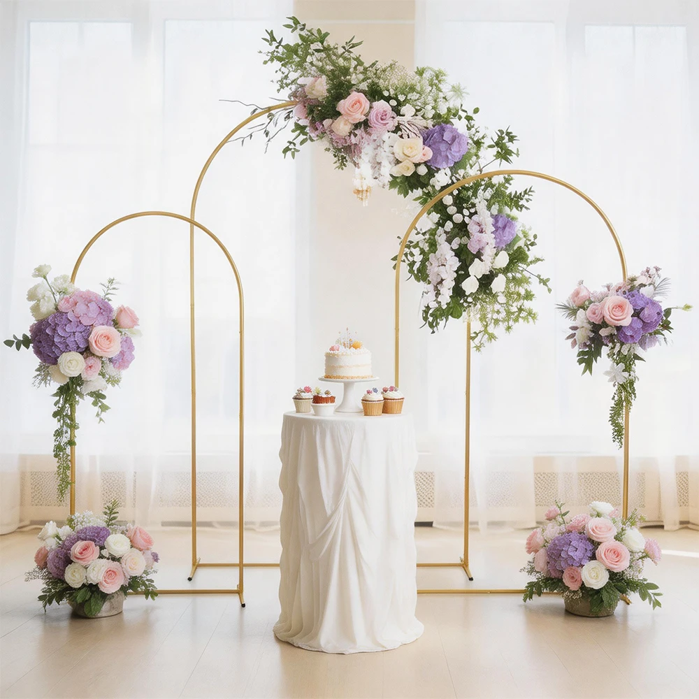 Arche de mariage dorée en métal, support de décoration pour fête, arche à ballons pour anniversaires, festivals, cérémonies, décorations d'anniversaire 6/6,6/7,2 pieds