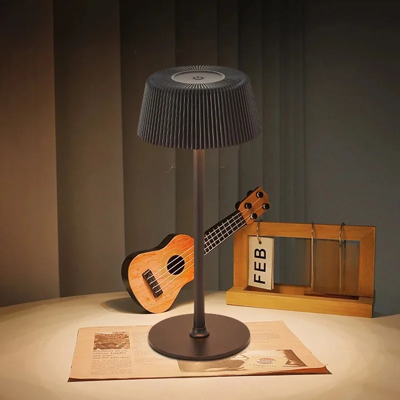 Wireless Table Lamp LED 3 Colors Stepless Dimming Night Lights Touch Control Desk Light for Bar Wine Bottles Gift Bedroom Readin