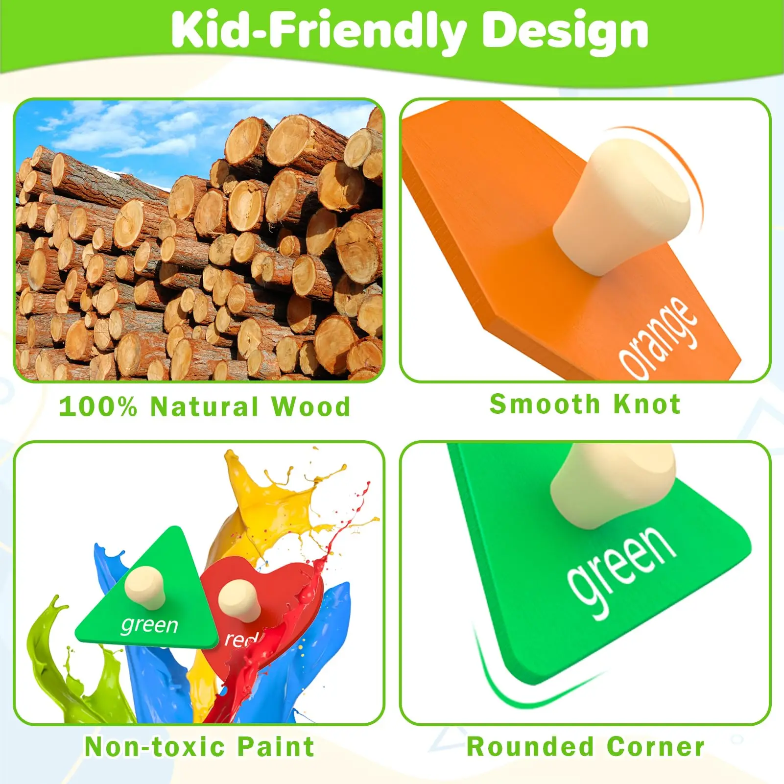 

Wooden Shape Learning Puzzles for 1-3 Year Olds, Montessori Educational Toys, Ideal Christmas & Birthday Gifts