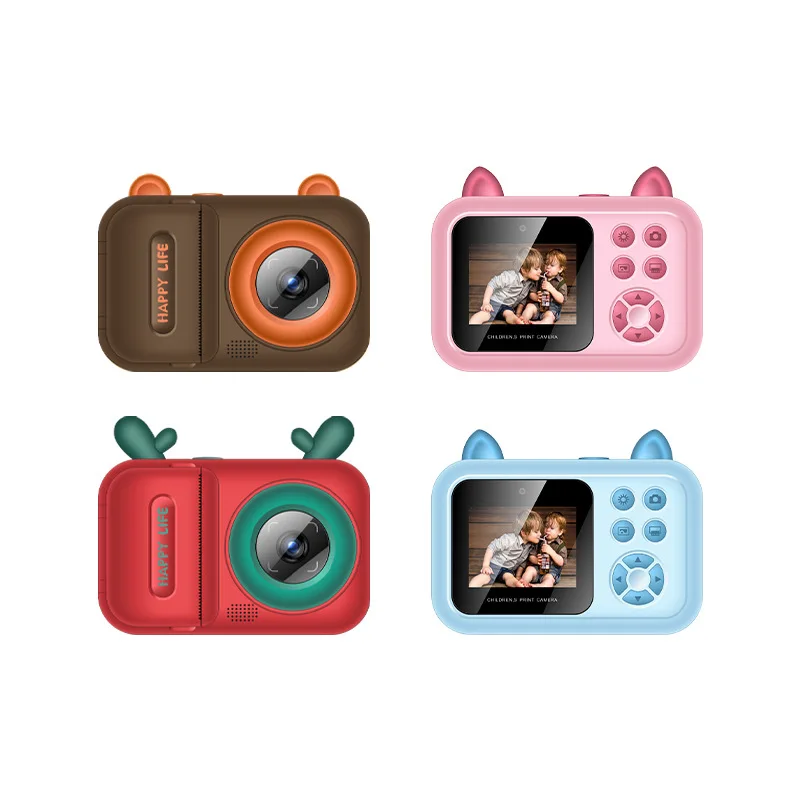 New Kids Print Small Children Print Game Live Video Thermal Paper Camera HD Photo Instant Print Cartoon Digital Toy Camera Gift