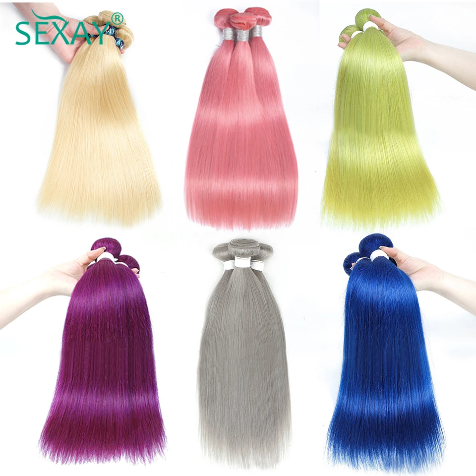 1 Pc 613 Menschliches Haar Bundles Für Frauen Brasilianische Knochen Gerade Haarwebart Extensions 10-28 Zoll Bleach Blonde rosa Grau Haar Schuss