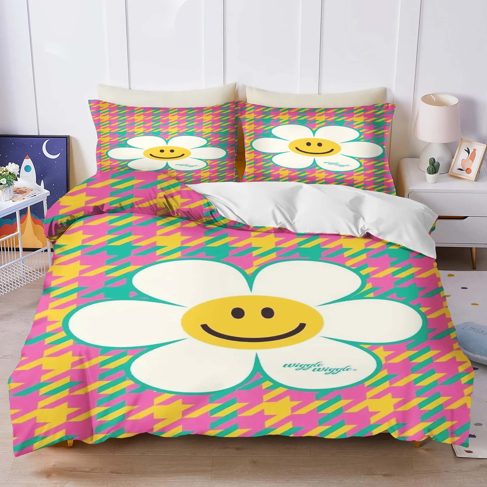 Wiggle Wiggle Anime، مادة بوليستر مريحة لغرفة النوم المنزلية، مناسبة للأطفال والكبار، مجموعة مكونة من 3 قطع #3