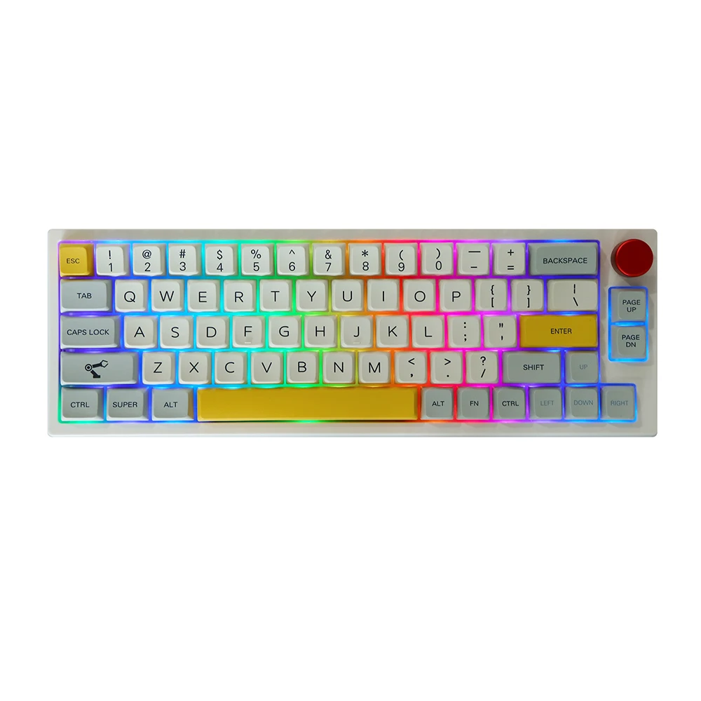 New!!! TH66 65% Hot Swappable RGB 2.4Ghz/Bluetooth 5.0/Wired Wireless Mechanical Keyboard MDA PBT Keycaps teclado mecânico