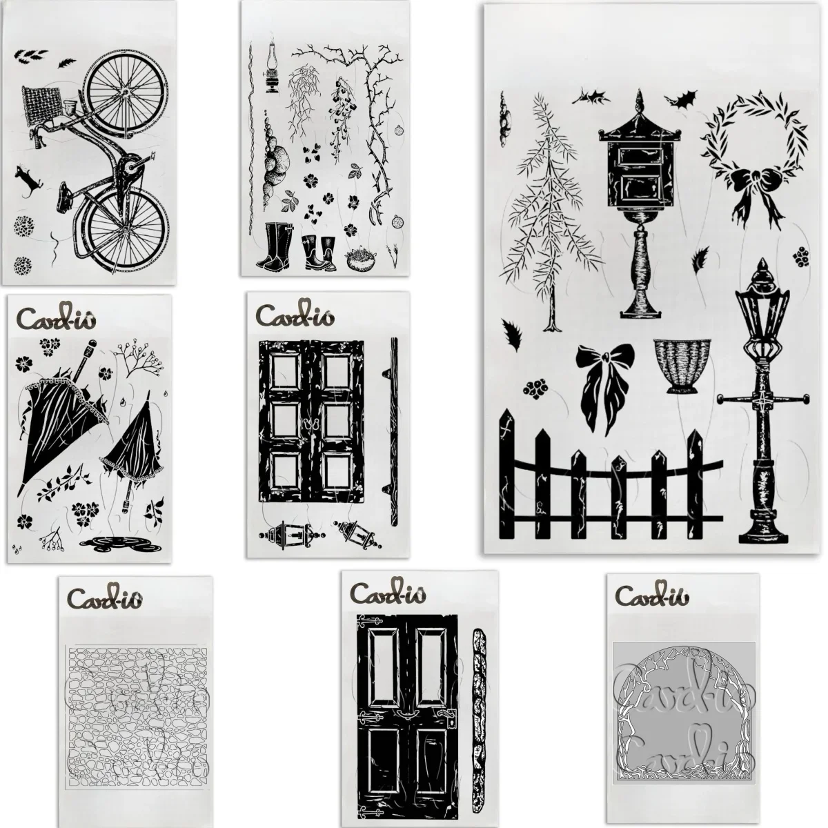 AliExpress PUPPY STAMP Vintage Vista and Bicycle Window Umbrella for DIY Scrapbook Embossed Handcraft Paper Card Wall Stencil Craft Template 2025 New